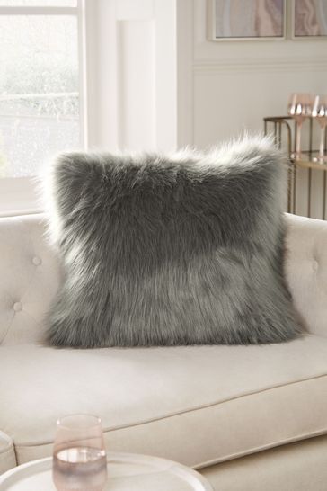 Fur Cushion-Gray