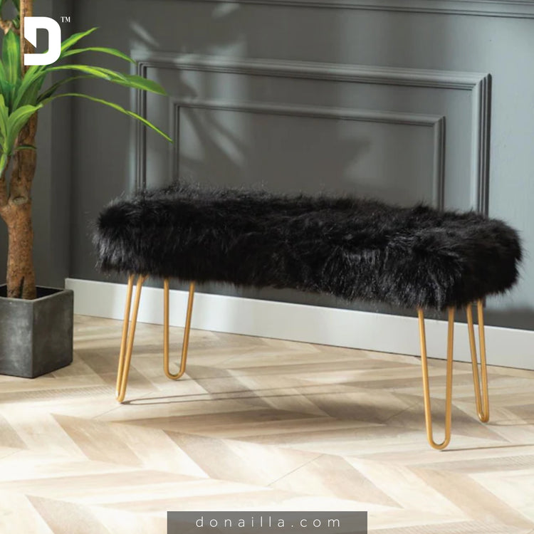 Fluffy Fur Chair black