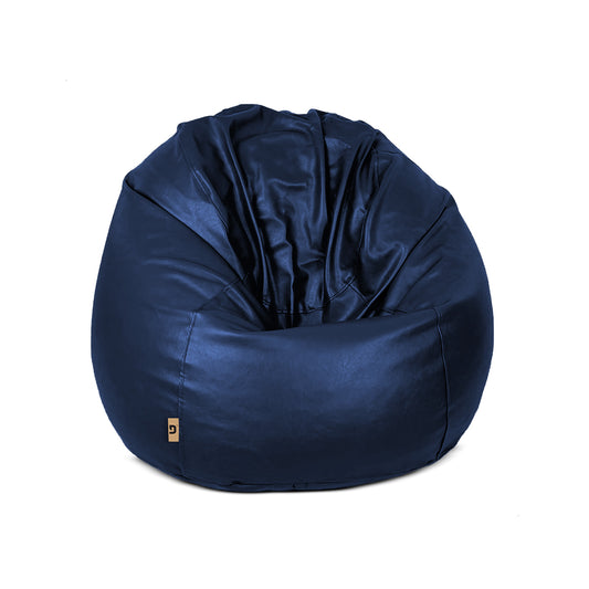 Bean Bag Leather-Black Blue